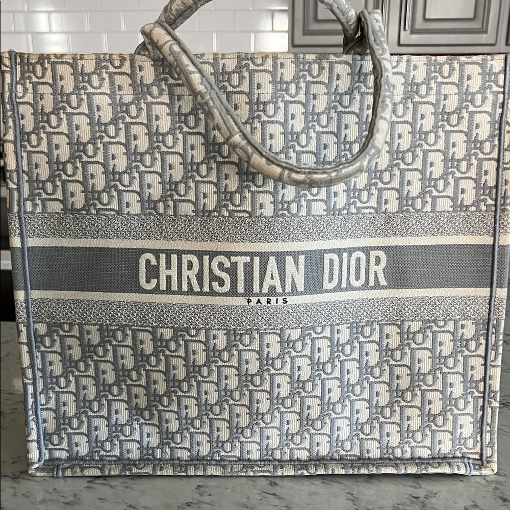 Christian Dior Gray Monogram Book Tote